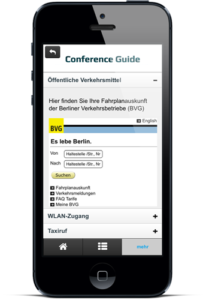 Einbindung einer mobilen Website zur Abfrage von Verbindungsinformationen zum ÖPNV